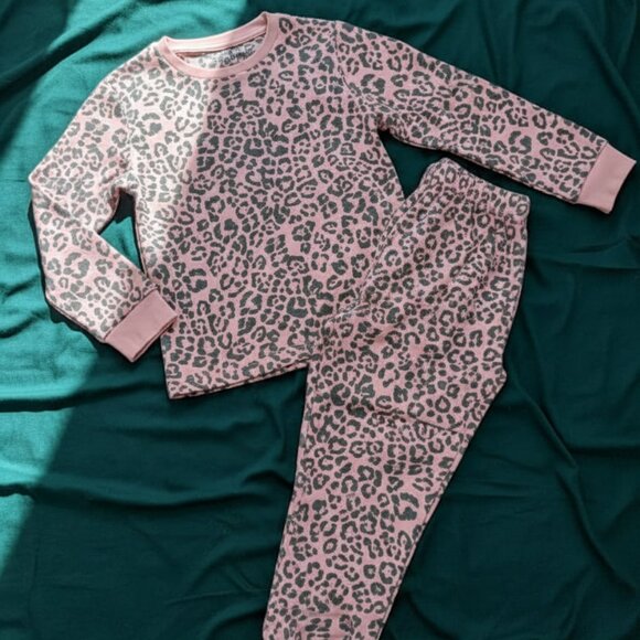 Pink Leopard Print Kids PJ Set - Picture 2 of 5